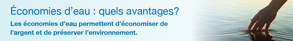 conomies d'eau : quels avantages? <br />Les conomies d'eau permettent d'conomiser de l'argent et de prserver l'environnement.