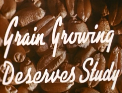 field of beans, wordmark: Grain Growing Deserves Study