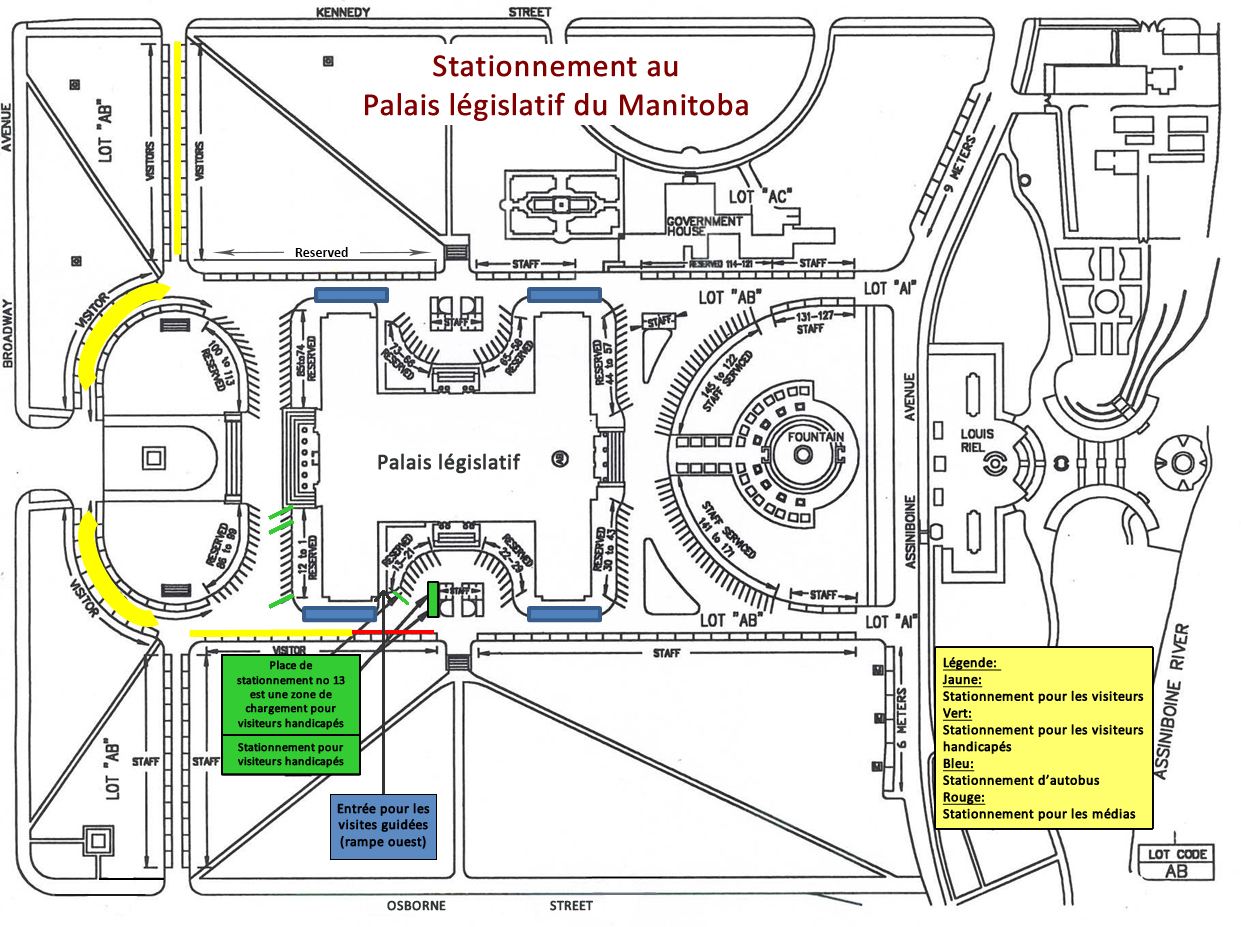 Stationnement au Palais législatif du Manitoba